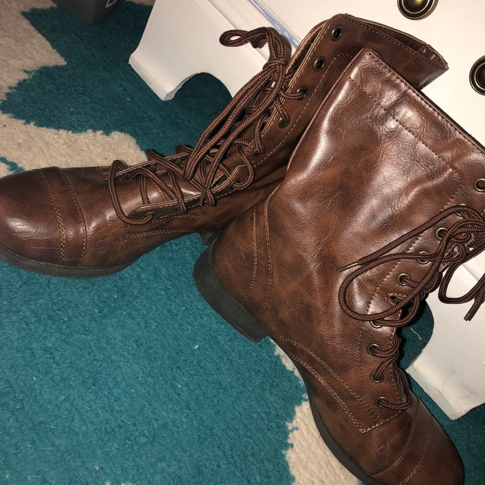Brown Combat Boots